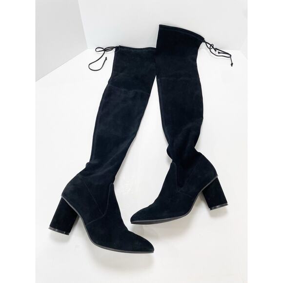 Stuart Weitzman Margotland Suede Over The Knee Boots Black 9.5 - Picture 11 of 16